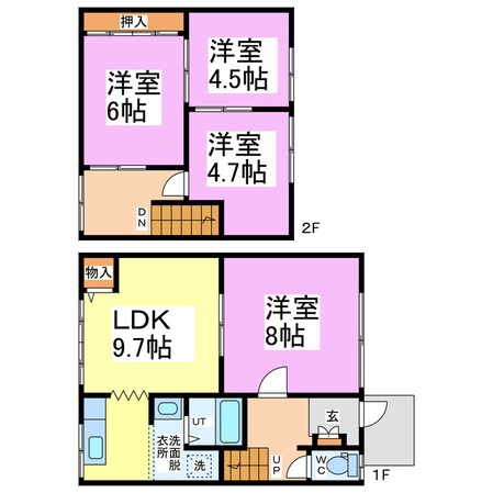 貸家（S様：志比口2-13-14）の物件間取画像